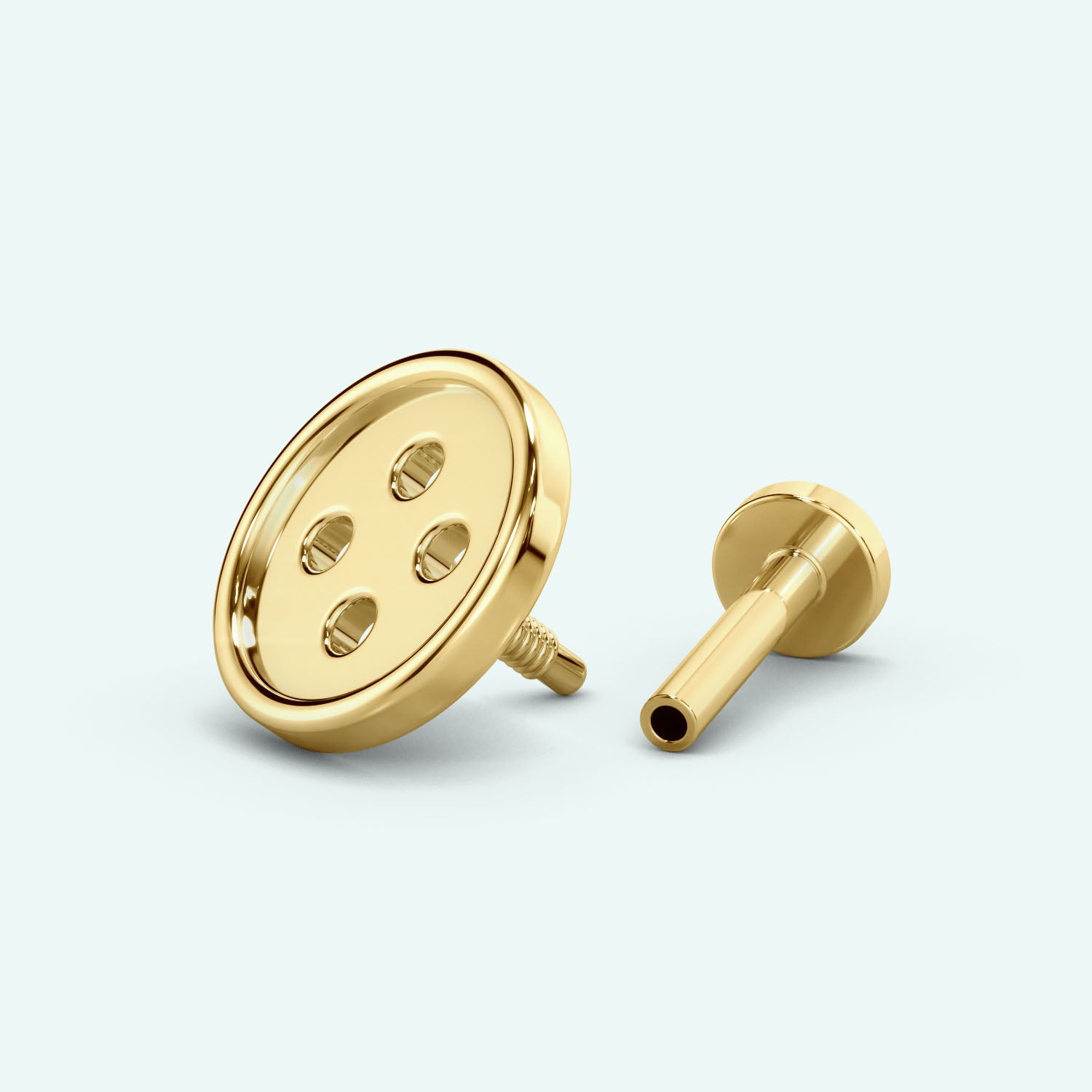 Button Flat Back Earring