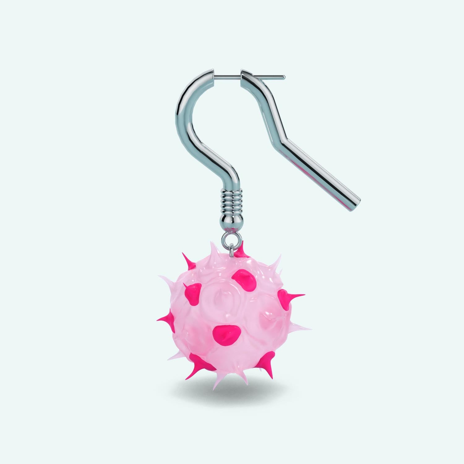 Spiky rubber ball earrings sales