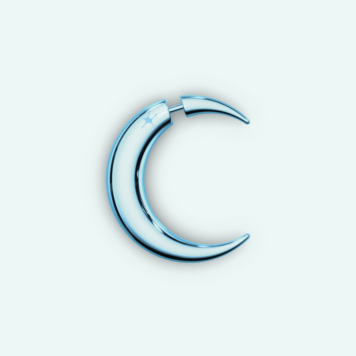 Mini Pierced Moon Earring