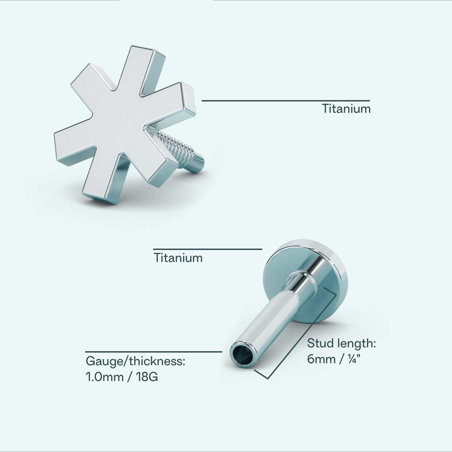 Asterisk Flat Back Earring