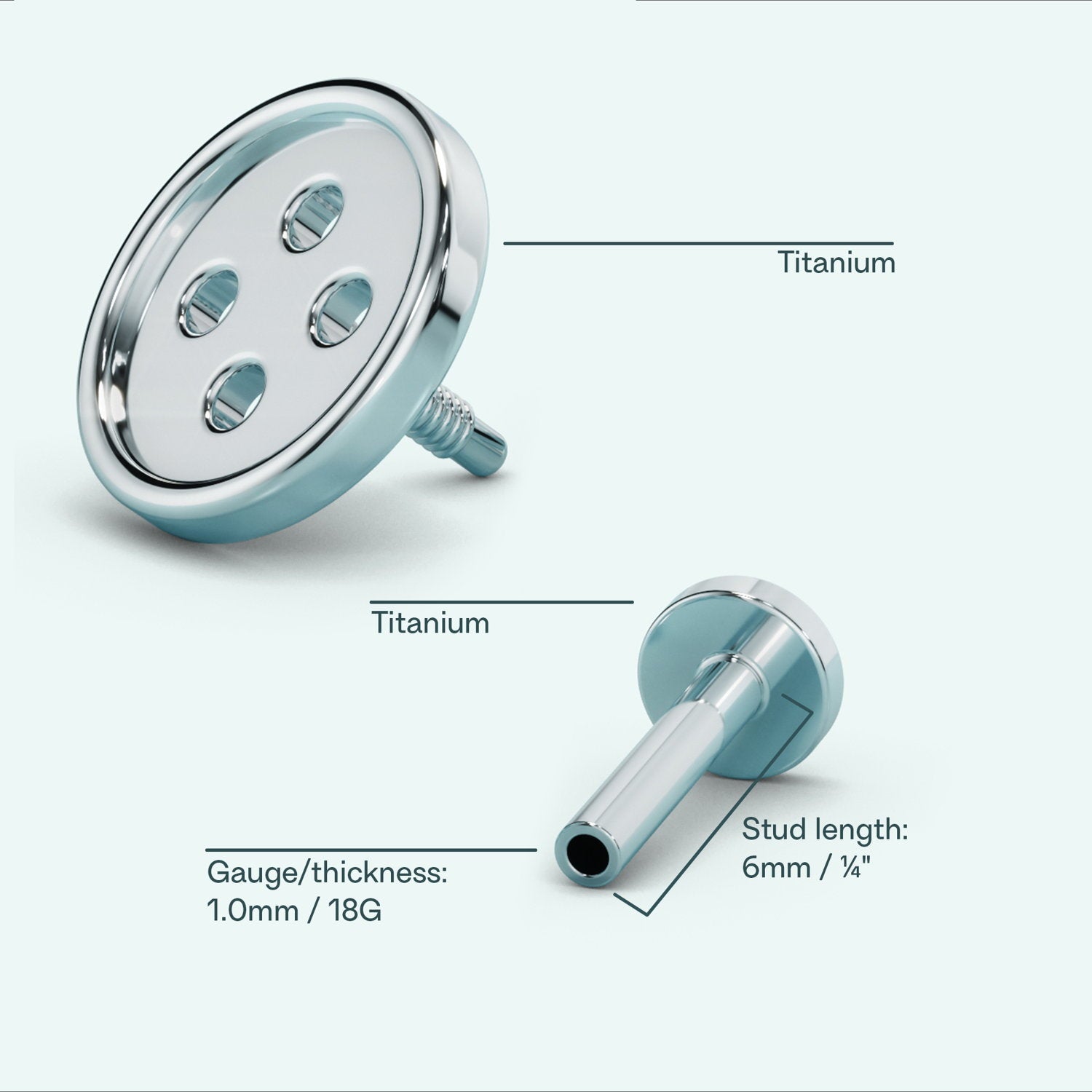 Button Flat Back Earring