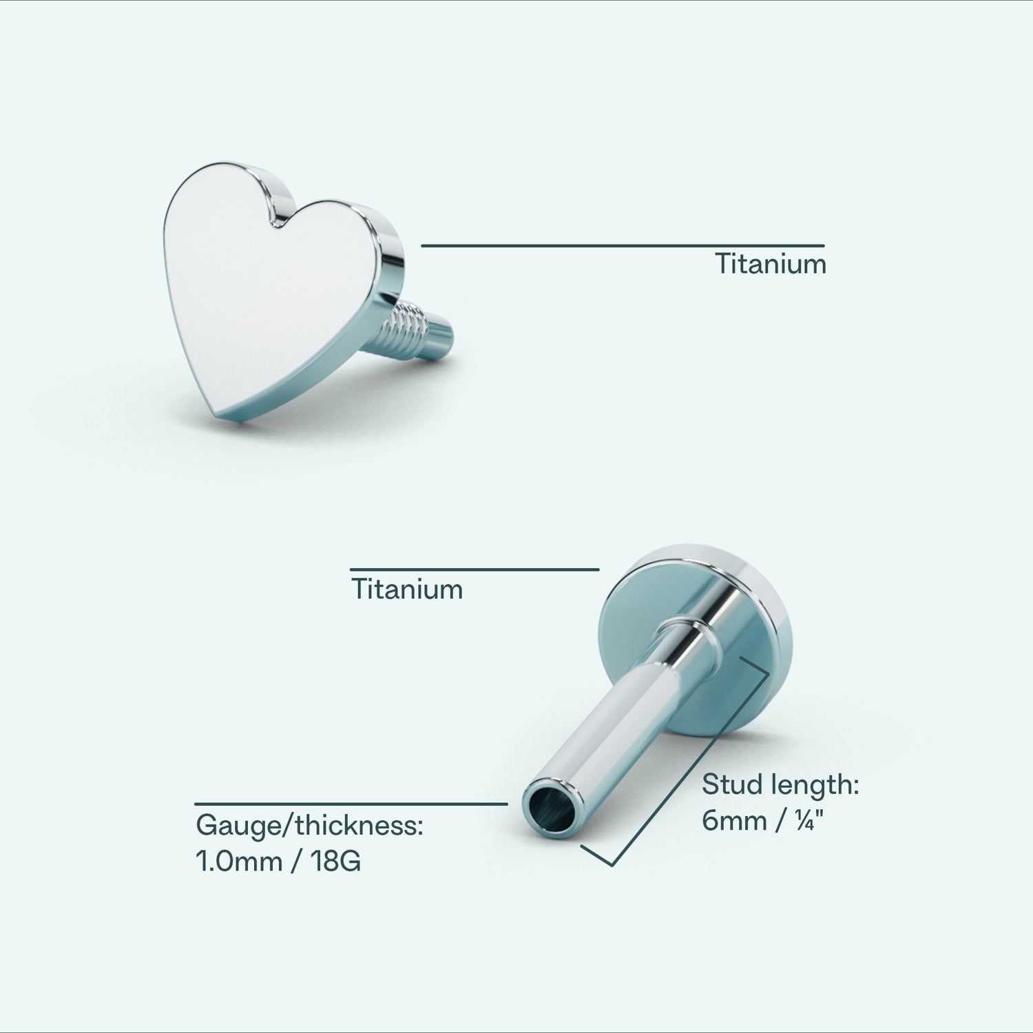 Heart Flat Back Earring