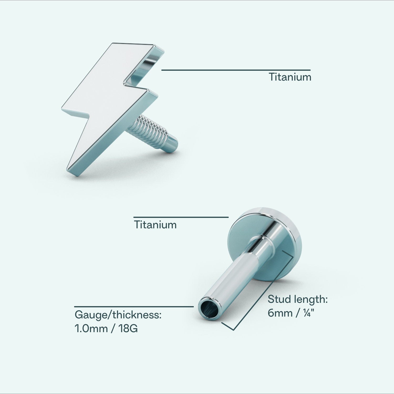 Bolt Flat Back Earring
