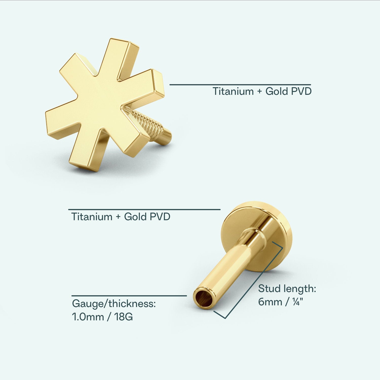Asterisk Flat Back Earring