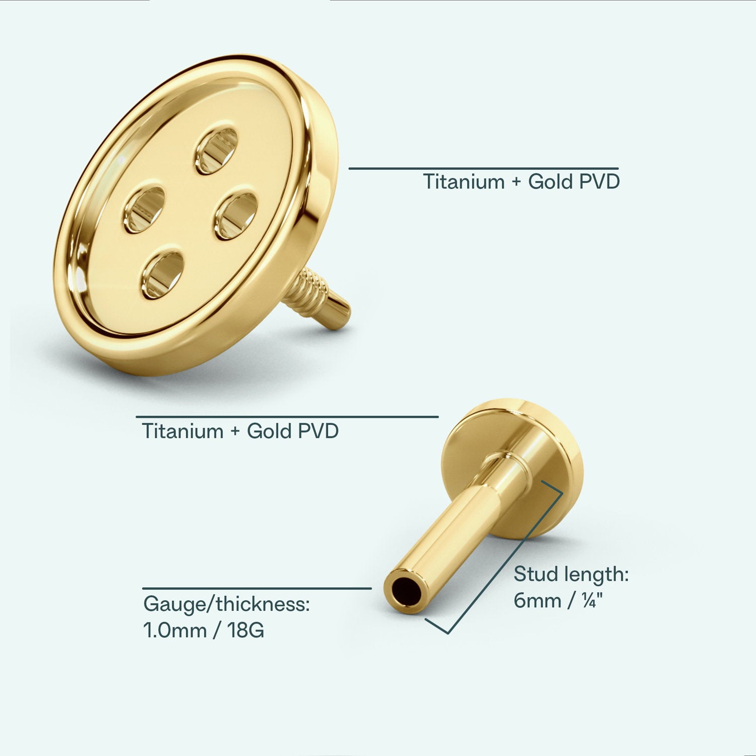 Button Flat Back Earring