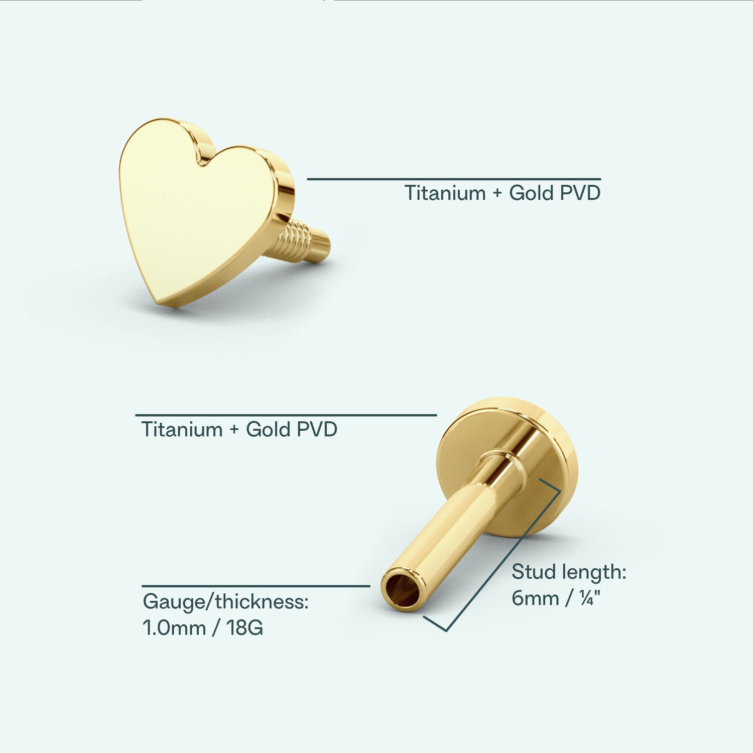 Heart Flat Back Earring