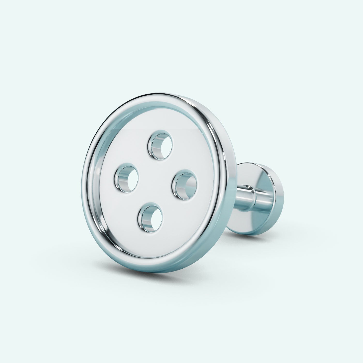 Button Flat Back Earring