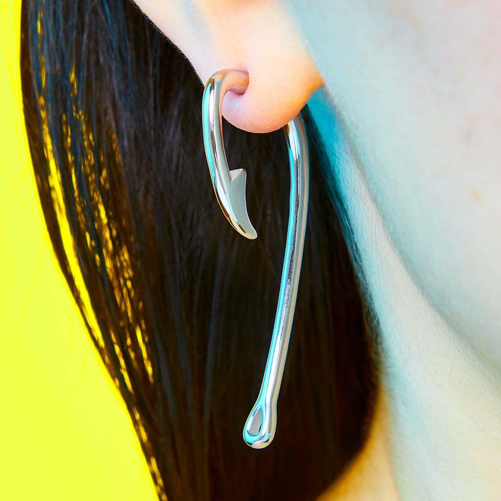 Fishhook Pierced Earrings - Rainbow Colored Arrows