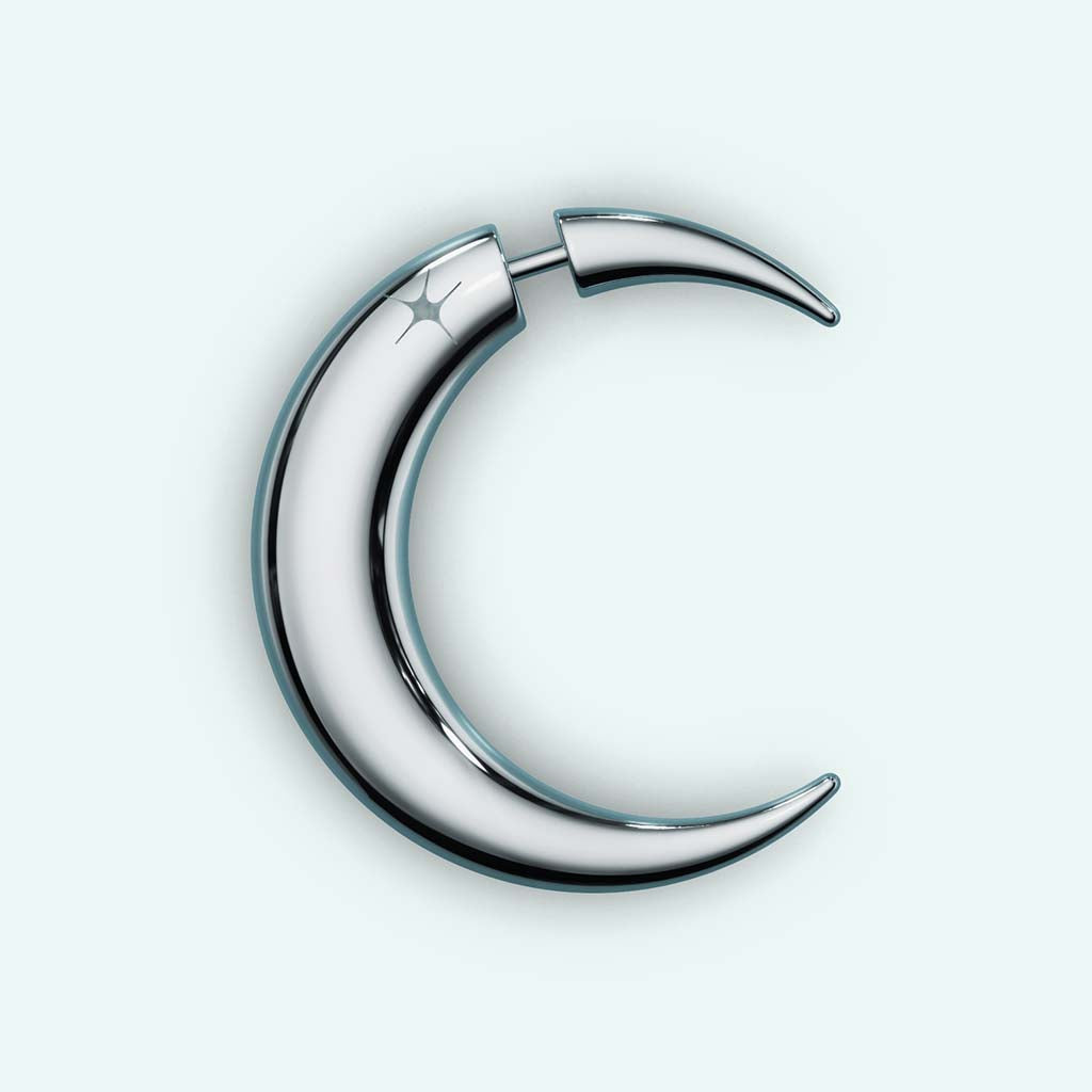 Mini Pierced Moon Earring