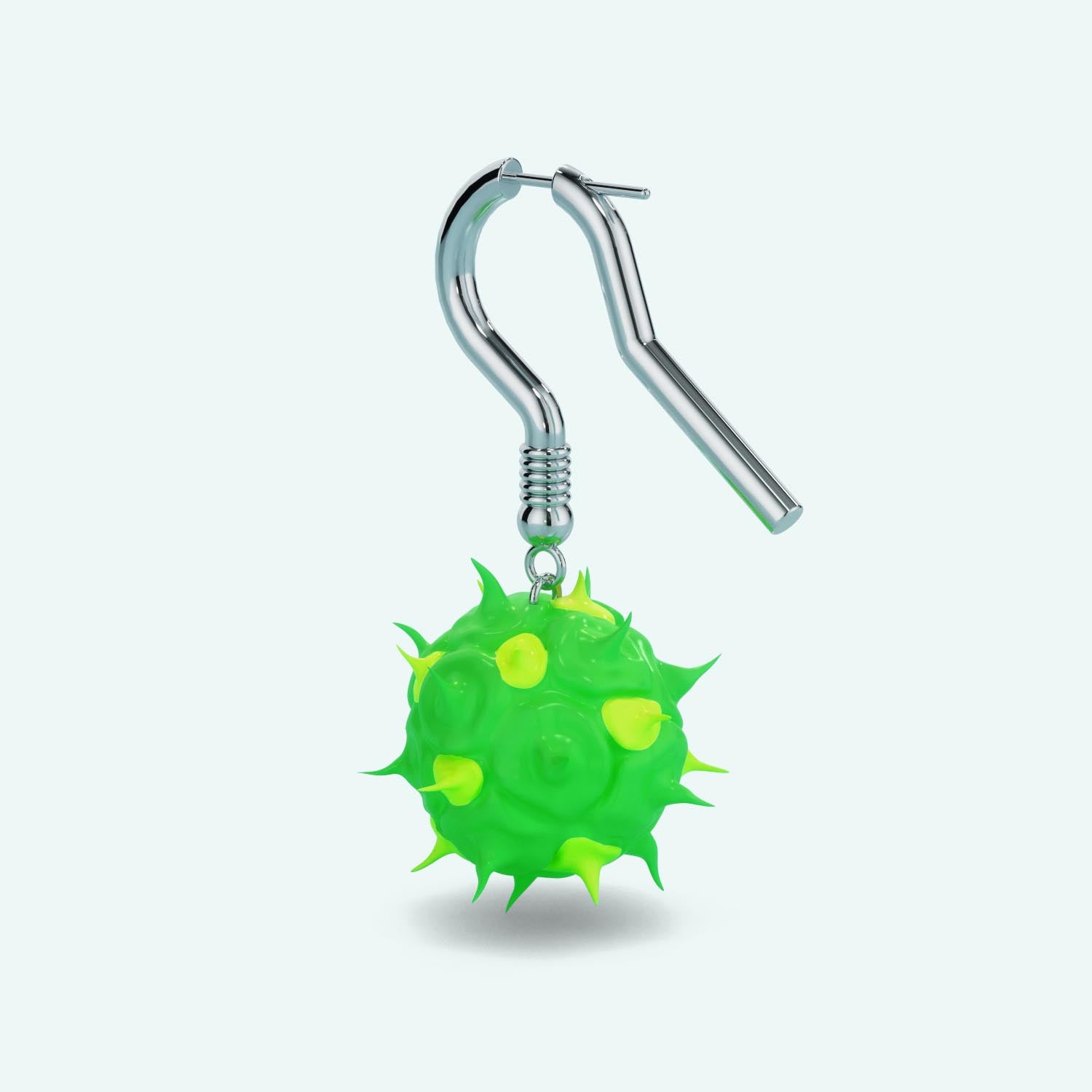 Oversized Spike Ball Earring - Lemon-Lime