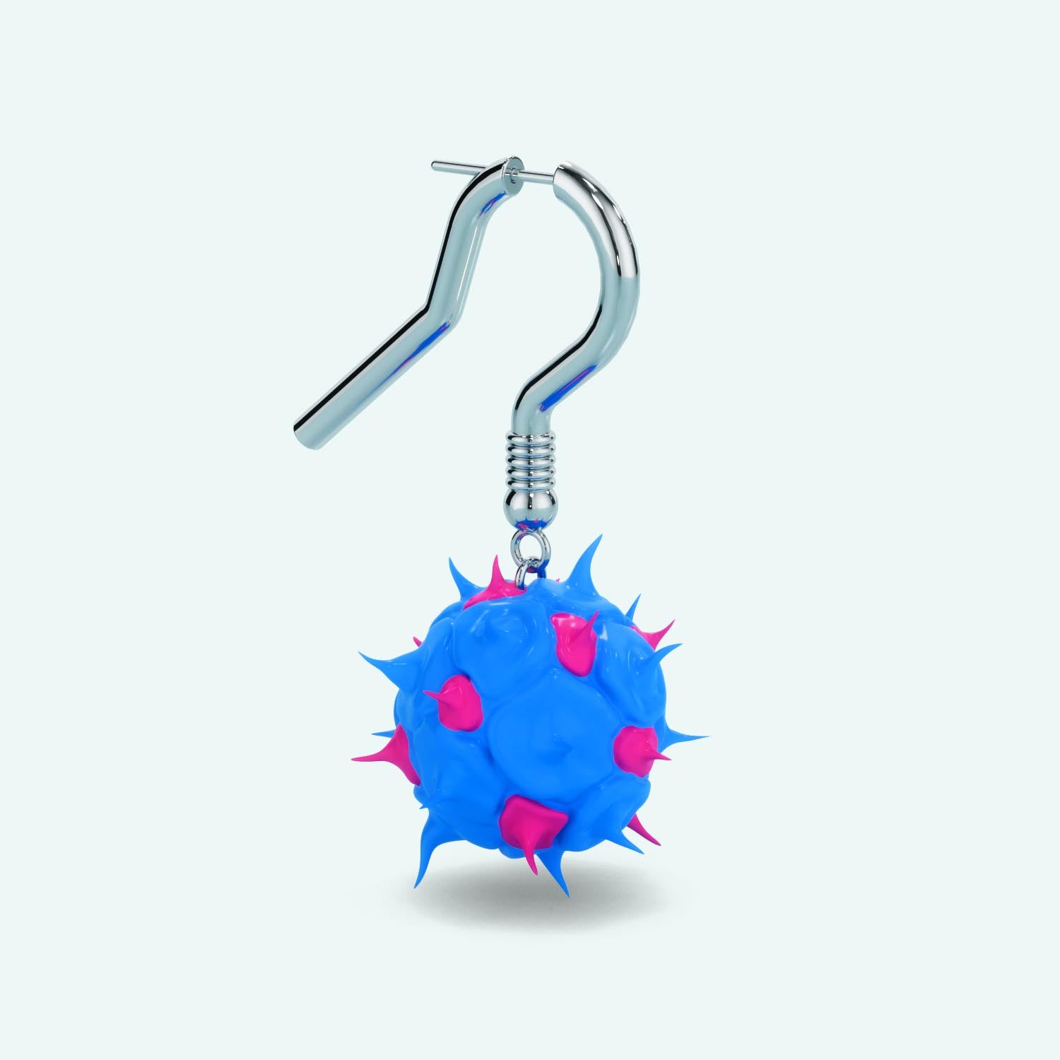 Oversized Spike Ball Earring - Cotton Candy