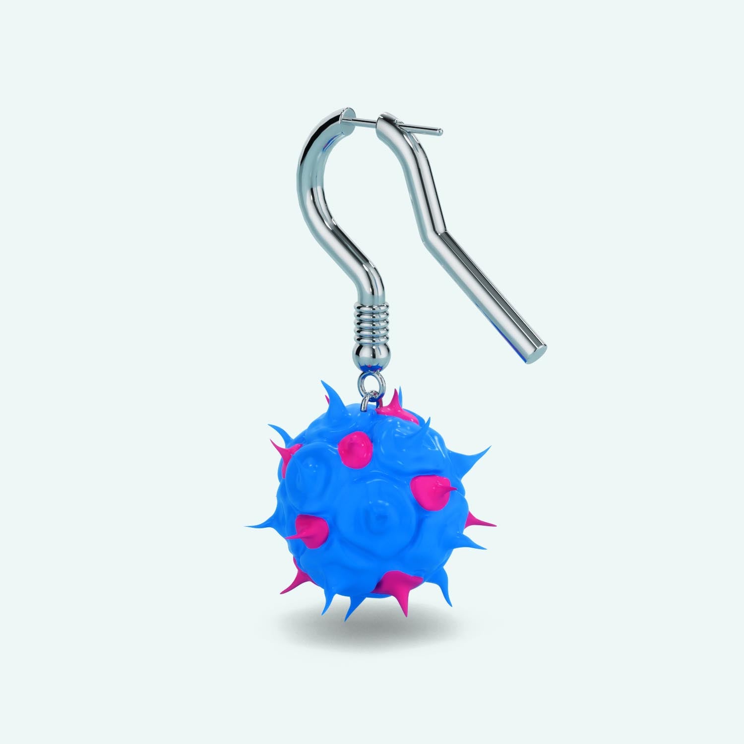 Oversized Spike Ball Earring - Cotton Candy