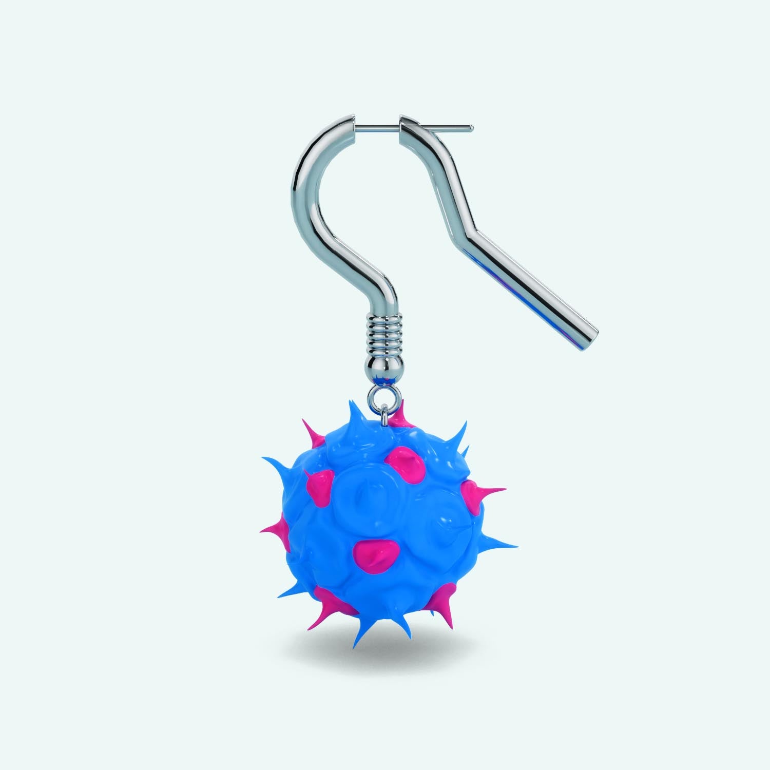 Oversized Spike Ball Earring - Cotton Candy