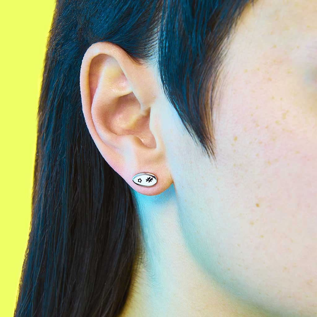 T9 Stud Earring - # Pound