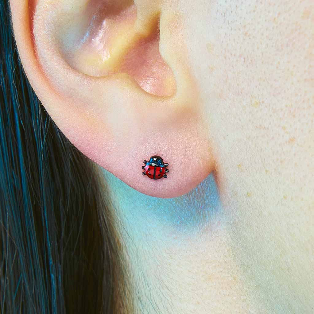 Ladybug Flat Back Earring