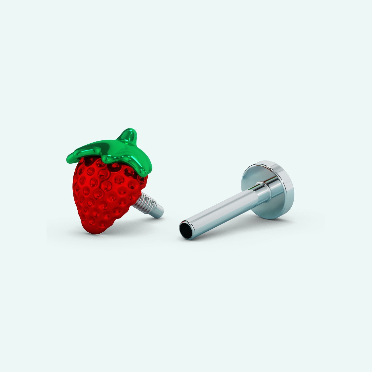 Strawberry Flat Back Earring