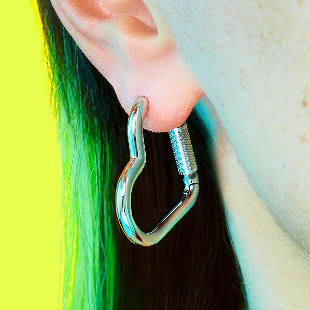 Heart Carabiner Earring
