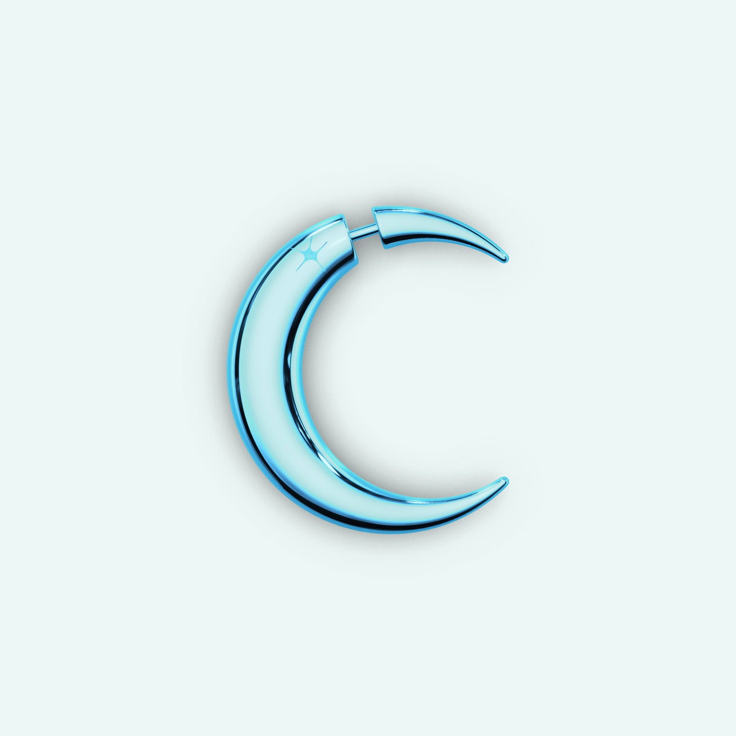 Mini Pierced Moon Earring