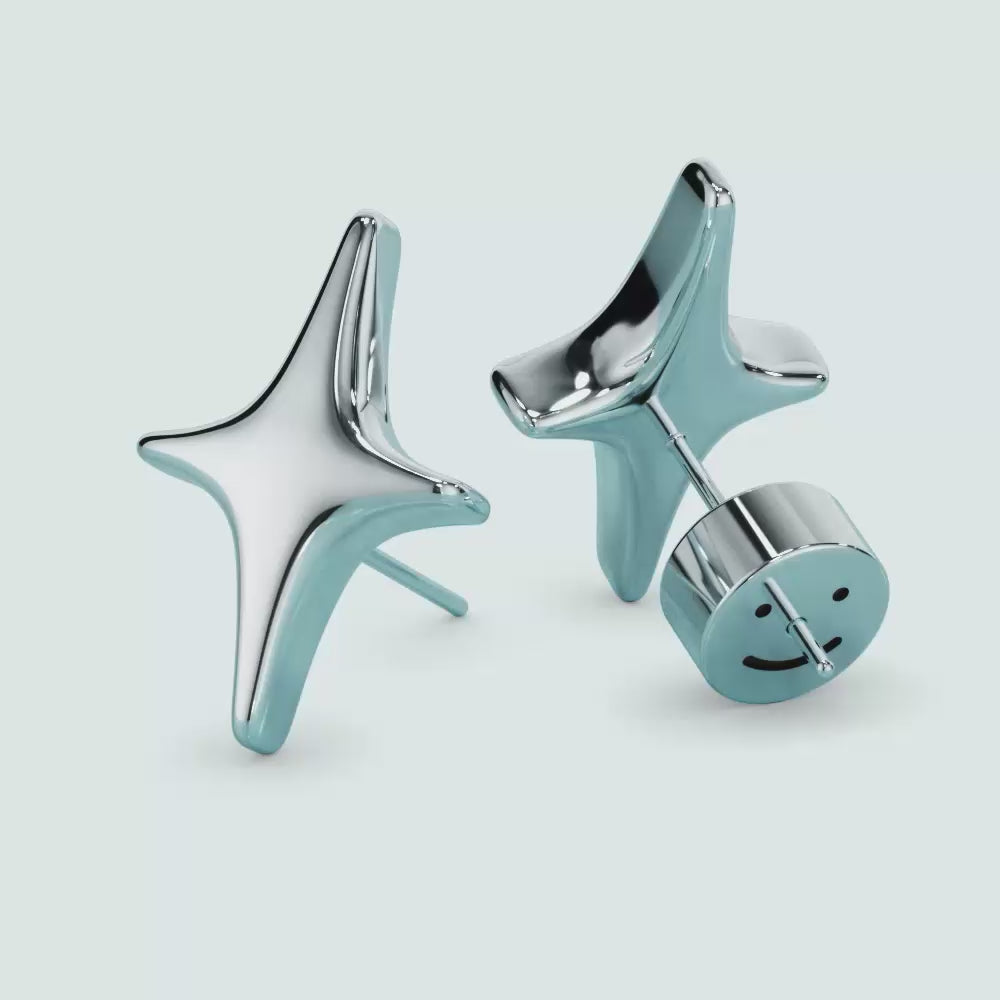 Puffy Sparkle Stud Earrings ✨ STUDIOCULT | Shop Now ↯