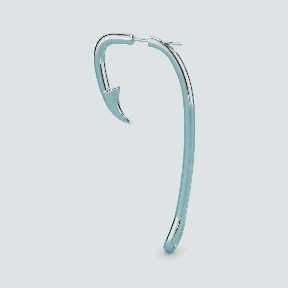 Sterling Silver Rhodium-plated Fish Hook Earrings - BillyTheTree