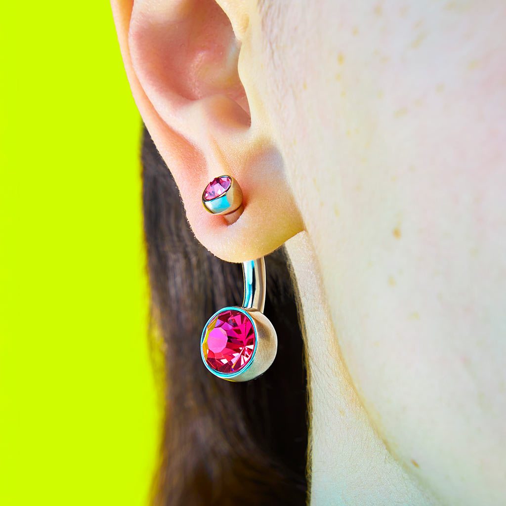 Belly Button Earring - Hot Pink