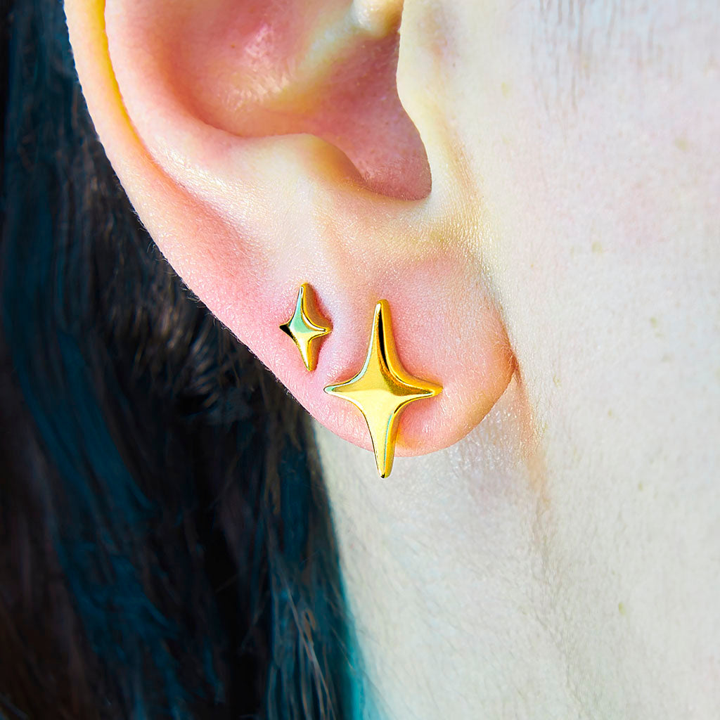 Sparkle Star Stud Earrings